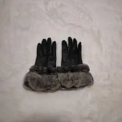 レザー ファー付き手袋 冬用