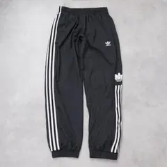 アディダス トラックパンツ ナイロン トレフォイル刺繍 古着 L 黒 13756