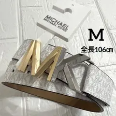 新品⭐️MICHAEL KORS レディスベルトM 白MKシグネチャー