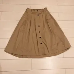 フレアスカート ロングスカート　ベージュ　キャメル　トレンチ風