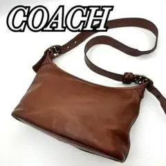 COACH OLD Leather Shoulder Bag Brown