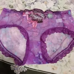 紫色 花柄刺繍 ショーツ XLサイズ新品