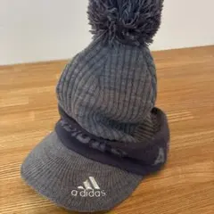 adidas ポンポン付きニットキャップ グレー フリーサイズ