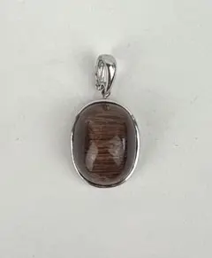ブラウン ルチルクォーツ 18K ホワイトゴールド ペンダントトップ