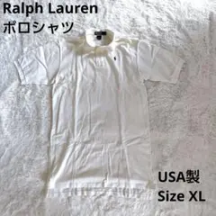 Ralph Lauren ポロシャツ MADE IN USA ホワイト XL刺繍