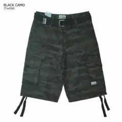 新品W38ブラックカモプロクラブベルト付カーゴショーツproclubハーフパンツ