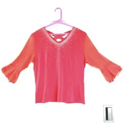 【古着】P-Five 五分袖 カットソー トップス ダンス Mサイズ