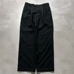 ヴィンテージ2タックワイドスラックス W33黒シャドーチェックダブル裾のサムネイル