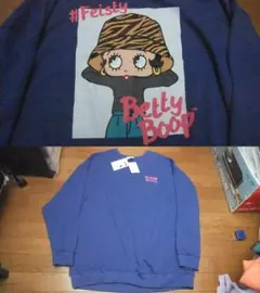 ベティ 4L bettyboop スウェット 刺繍 3XL トレーナー ブルー系