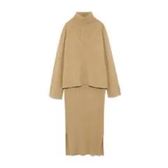 ミラオーウェン　レイヤード タートルネック ニットワンピース