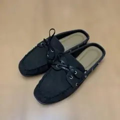 【未使用品】MOUSSYデッキシューズ モカシン スライド ブラックS