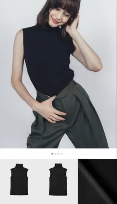 ハイネック ノースリーブ カットソー ブラックのサムネイル