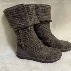 UGG ニットブーツ 1876ブラウン 23cm 美品 ボタン付き
