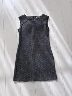 冬用　幾何学模様 ノースリーブ ミニワンピース M