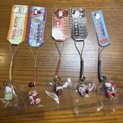 ご当地キティ　変わり種　歴史　根付け　ハローキティ ストラップ 5個セット