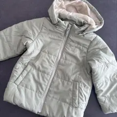 SLAP SLIP フード取り外しワンポイント刺しゅう中綿コート ライトグリーン