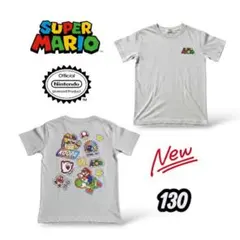新品 スーパーマリオ キッズ Tシャツ 130cm グレー バンダイ公式