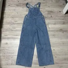 デニムブルー ワイドレッグオーバーオール