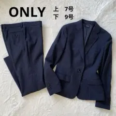 ONLY オンリー　パンツスーツ　ウール100% ネイビー　レディース