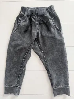 キッズ デニム風 ジョガーパンツ ブラック