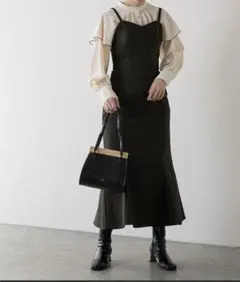 ハイウエストマーメイドジャンバースカート