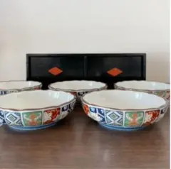 有田焼☆古伊万里小皿☆収納箱付き☆5枚セット☆新品未使用品