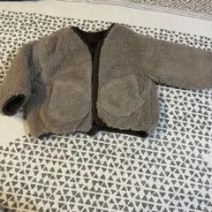 ボア素材 ブラウン ジップアップアウター