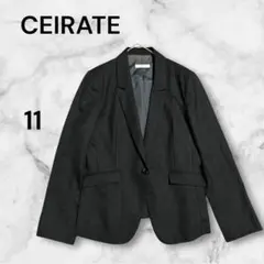 セラッテ　CEIRATE ストライプ テーラードジャケット 11 ウール　黒