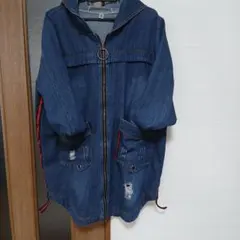 フード付きデニムブルゾン