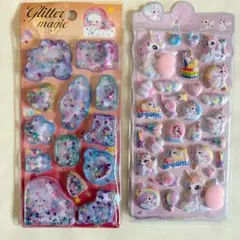 ウォーターシール おしりシール 2枚 シャカシャカ 猫 3D ユニコーン ①