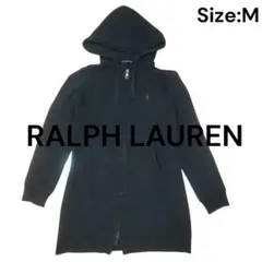 RALPH LAUREN ジップアップ パーカー ブラック Mサイズ ロング丈