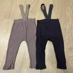 バースデイ テータテート サスペンダー付きレギンス　2枚セット80