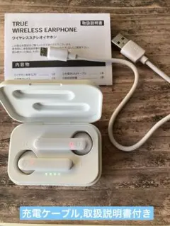 【匿名発送】スリーコインズ ワイヤレスイヤホン本体,充電ケース,USBケーブル付のサムネイル