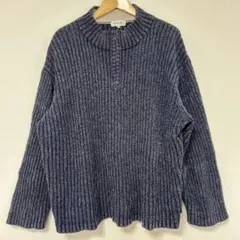 【三連休SALE✨】ハーフジップ ニット リブ編みB.C Factory