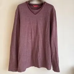 H&O CASUAL Vネックトレーナー ワインレッド