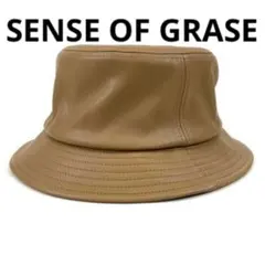 センスオブグレース　フェイクレザー　バケットハット　ベージュ