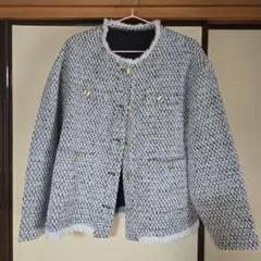 ツィード ノーカラージャケット
