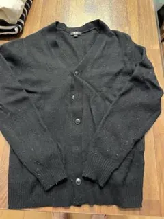 黒いウール混紡カーディガン Vネック　ユニクロ　L