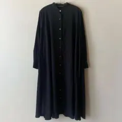 mizuiroindミズイロインドT/Rスタンドカラーフレアシャツワンピース