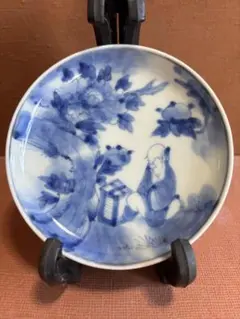 やまちゃん様専用古平戸三川内焼藩窯陶工久製牡丹花文人文皿