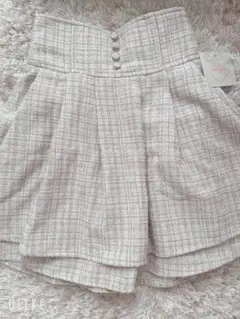 evelyn エブリン ツイードダブルフレアスカート ピンク