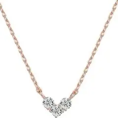 ネックレス レディース ハートネックレス 三粒 5Aジルコニア
