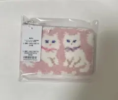 フェイラー モフモフネコチャン L字ポーチ ペールピンク
