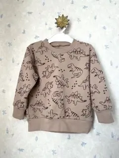 恐竜　トレーナー　95 モカ　ベージュ　西松屋　新品　男の子