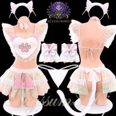 セクシー猫耳ロリータメイド服コスプレ衣装アニマルキャバドレスステージ服ハロウイン