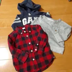 babygapベビーギャップ/男の子パーカー長袖シャツ3点セット90センチ