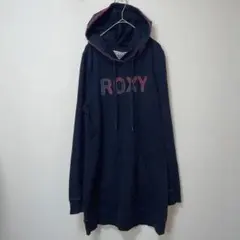 ロキシー　ブラック　フード付きワンピース　ヴィンテージ　激レア　綿　L