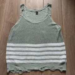 MANFINITY 緑白ストライプタンクトップ