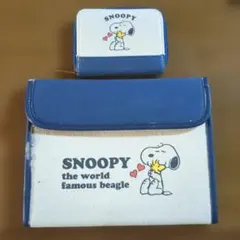 スヌーピー SNOOPY マルチケース ミニ財布 2点セット じゃばらポーチ