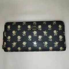 COACH 花柄プリント長財布　ファスナー式長財布